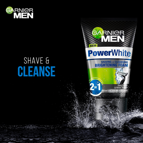 Garnier Men Power White 2-in-1 Fairness Facewash and Shaving Foam 100ml