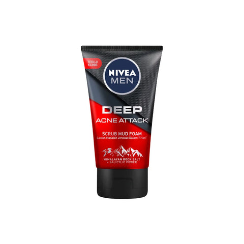 Nivea Men Deep Acne Attack Scrub Mud Foam 100ml